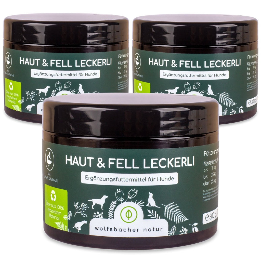3er Sparset Haut & Fell Leckerli für Hunde - Wolfsbacher Natur - empact brands - 