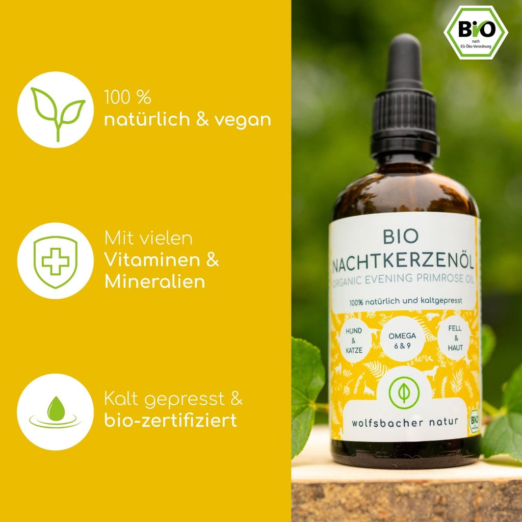 4er Bundle Öle 100ml: Leinöl, Nachtkerzenöl, Bierhefe & Hanföl - Wolfsbacher Natur - empact brands - 