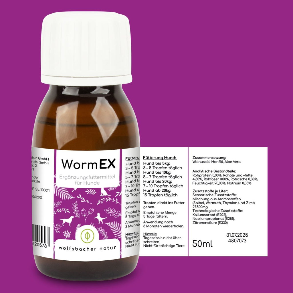 WormEX - Wurmmittel für Hunde - Wolfsbacher Natur - empact brands - 